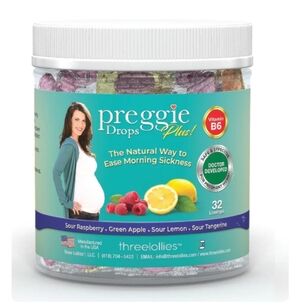 Preggie Drops Plus Sour Raspberry and Lemon Nausea Doctor Developmented 32 Count